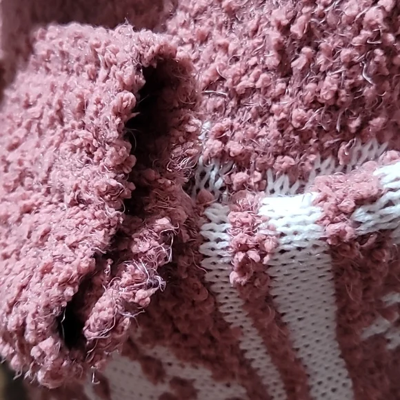 SONOMA XXL Mauve Cowlneck Long Sleeve Fair Isle Sherpa Comfy Cozy Sweater Top - Picture 7 of 13